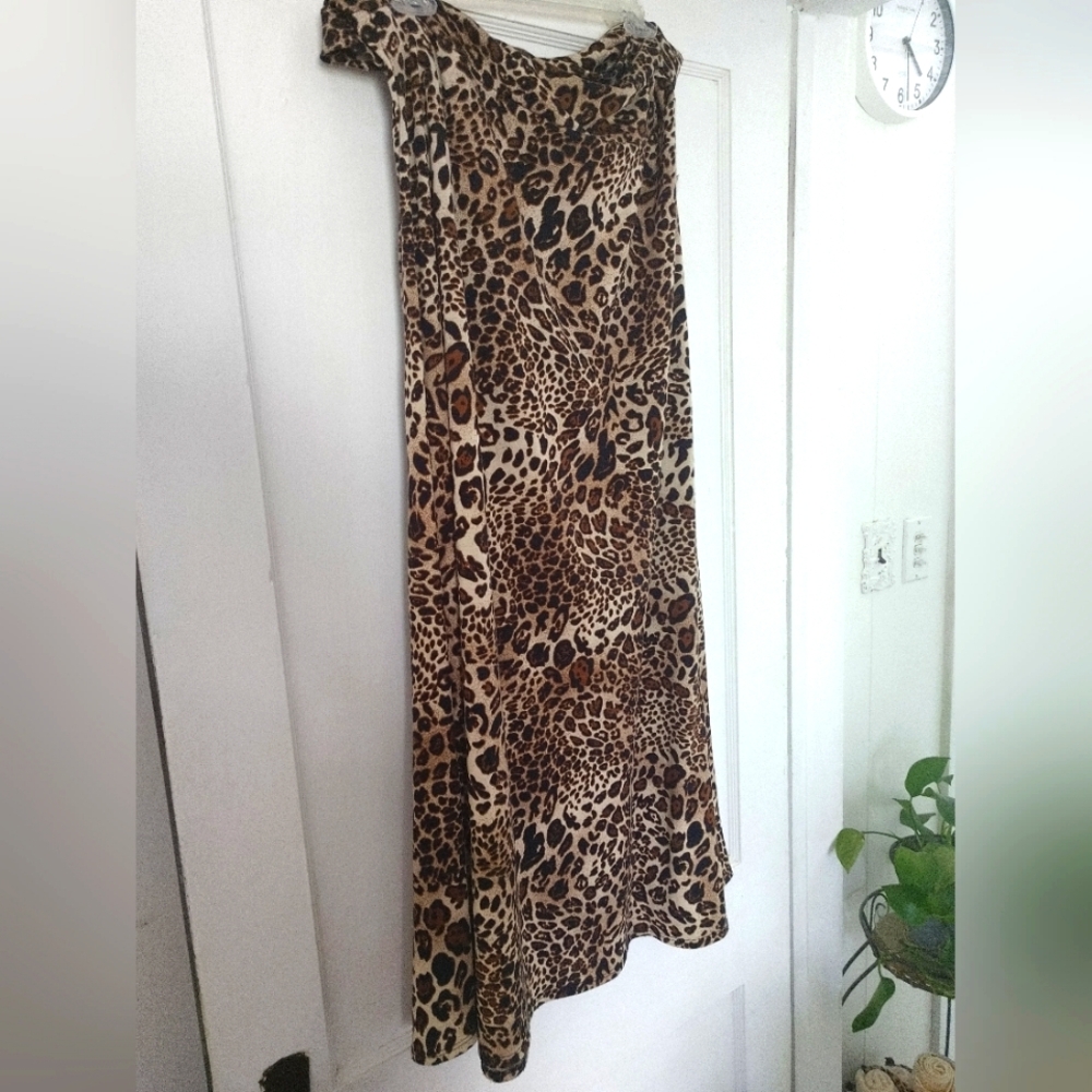 LULAROE LEOPARD PRINT MAXI SKIRT XL